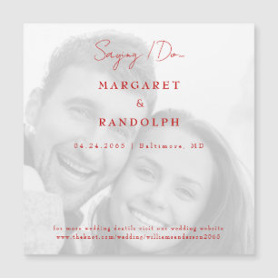 Red Elegance Mariage Photo Enregistrer l'aimant de
