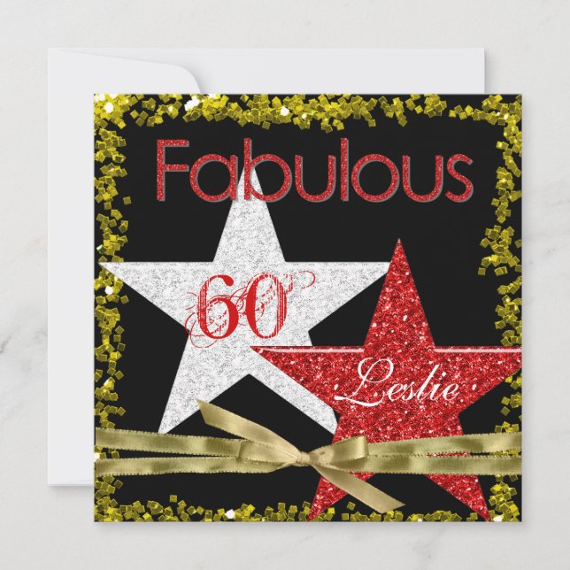 RED FABULOUS 60 Invitation d'anniversaire (Devant)