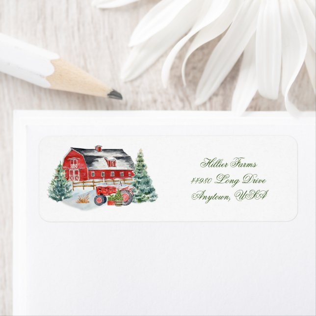 Red Farm Barnyard et Étiquette de tracteur (En situation)