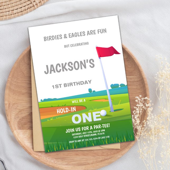Red Flag Golf Invitations d'anniversaire (Red Flag Golf Birthday Invitations)