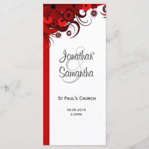 Red Floral Gothic Wedding Programme Modèles