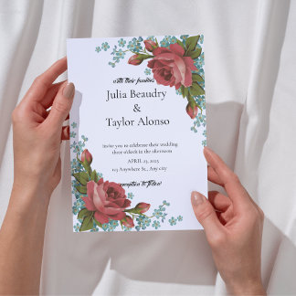 Red Floral Luxury Invitation – Elegant & Timeless
