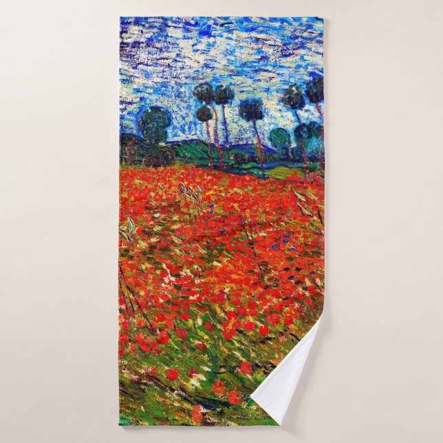 Red Flower Field, Van Gogh (Serviette de bain)