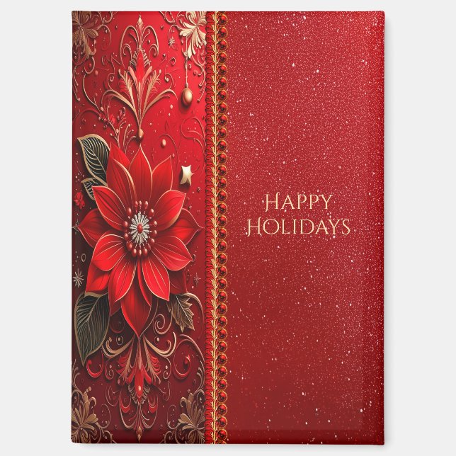 Red Flower Holiday Magnet (Recto)