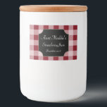 Red Food Christmas Canning Stickers Étiquette Cade<br><div class="desc">Personnalisez ces aliments classiques traitez les étiquettes de bocaux en changeant l'information en fonction de vos besoins. Le design est issu de l'art original.</div>