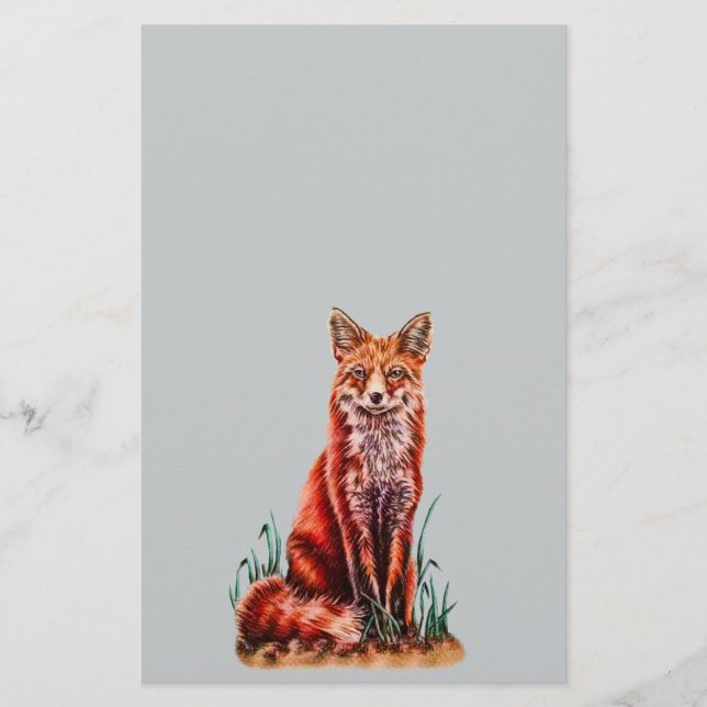 Red Fox Dessin Animal Art Crayon Sketch Foxy (Devant)