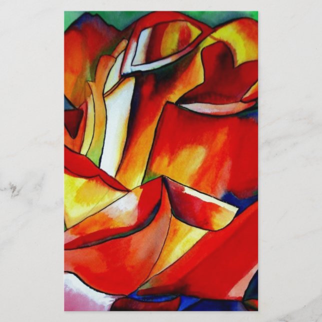 Red France Libre rose aquarelle art (Devant)
