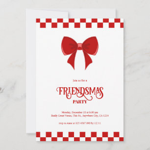 Red Friendsmas Modern Christmas Party Invitation