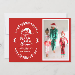 Red Funny Llama Christmas Dit Vacances Photo