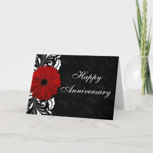 Red Gerbera Daisy Joyeux Anniversaire Carte person