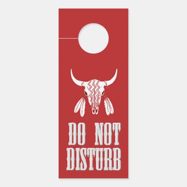 Red Ghost Dance Buffalo affichette de porte 2 côté (Devant)