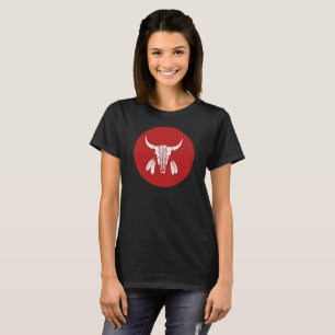 Red Ghost Dance Buffalo cercle femmes noir t-shirt