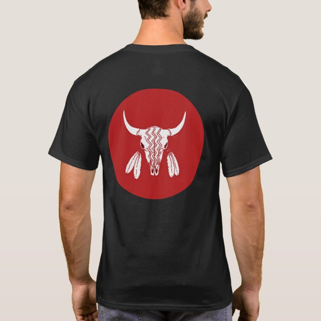 Red Ghost Dance Buffalo cercle noir t-shirt dos (Dos)