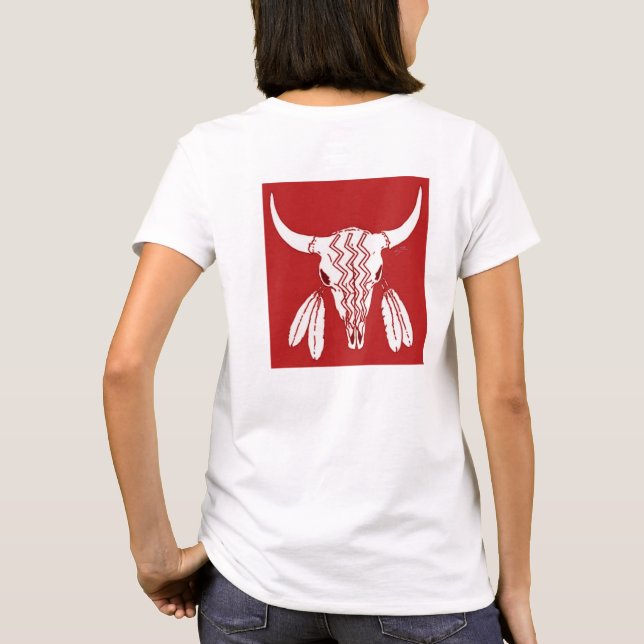 Red Ghost Dance Buffalo femmes blanc t-shirt dos (Dos)