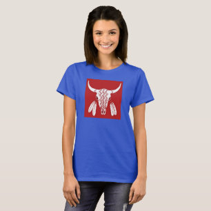 Red Ghost Dance Buffalo femmes t-shirt bleu