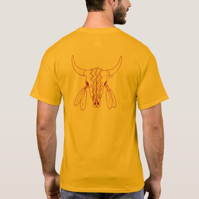 Red Ghost Dance Buffalo ligne d'or t-shirt dos (Dos)