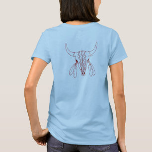 Red Ghost Dance Buffalo ligne femme bleu t-shirt b