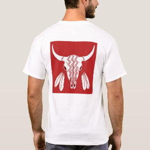Red Ghost Dance Buffalo t-shirt blanc dos