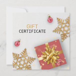 Red Gift Gold Snowflakes Christmas Balls Carte cad