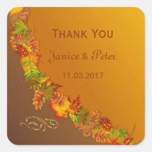 Red Gold Brown chute laisse Mariage Sticker