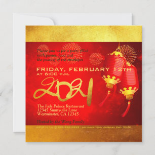 Red Gold Lanterns Chinese Ox coupé en papier 2021 