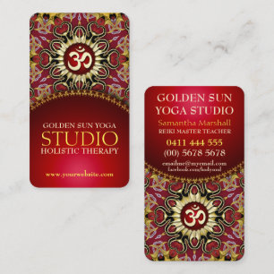 Red Gold OM Heart Yoga Love Cartes de visite