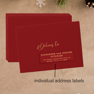 Red Gold vacances mailing 24 étiquettes de adresse