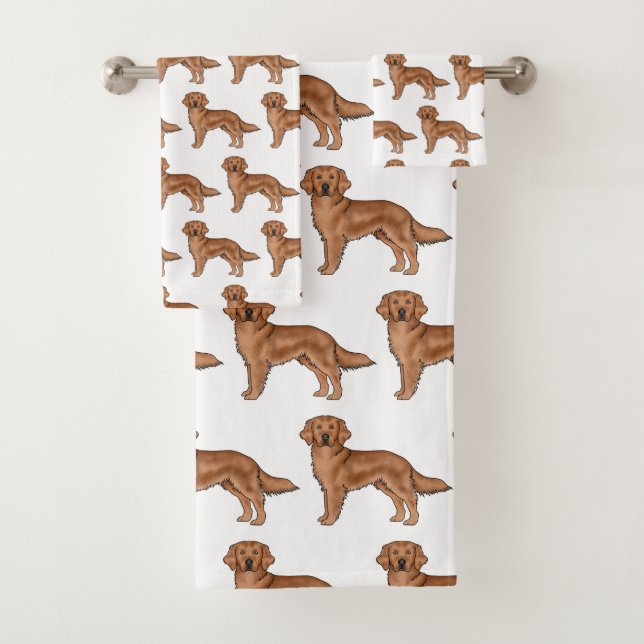Red Golden Retriever mignon Motif de dessin de chi (En situation)