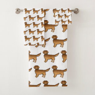 Red Golden Retriever mignon Motif de dessin de chi