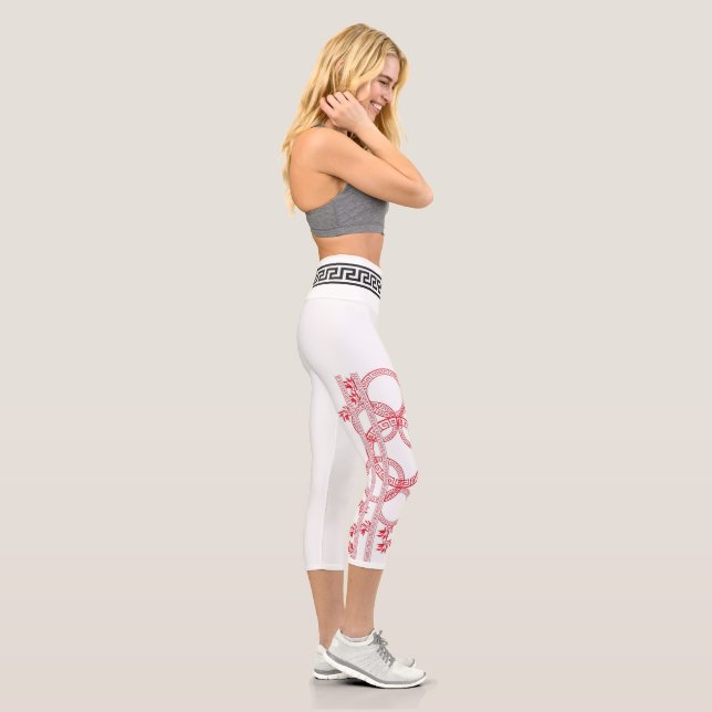 red Greek Capri Leggings (Droite)