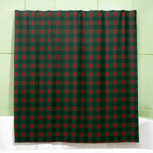Red Green Buffalo Plaid Douche rideau pour vacance