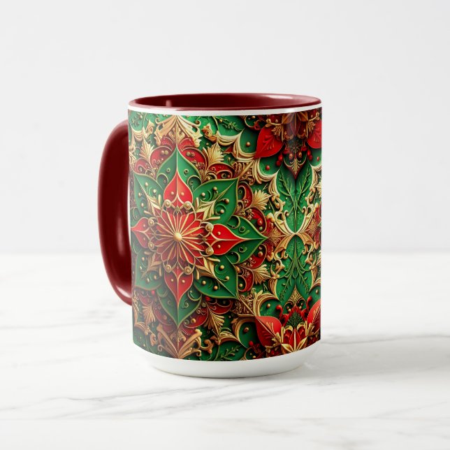 Red Green Decorative Holiday Mug (Devant gauche)