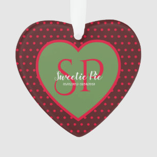 Red & Green Polka Dot Personnalisé Memorial Heart