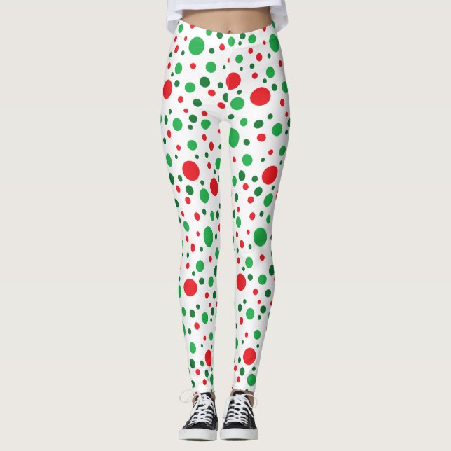 Red Green White Noël Leggings (Devant)