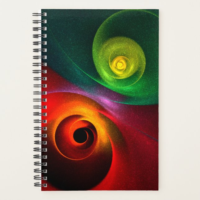 Red Green Yin Yang Moderne Motif d'art Abstrait #2 (Devant)