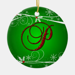 Red Greens Holly Premier P Ornement de Noël