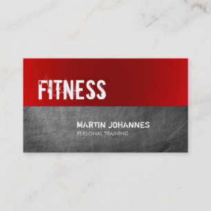 Red Grey Chalkboard Personal Trainer Carte de visi