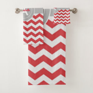 Red Grey Chevron