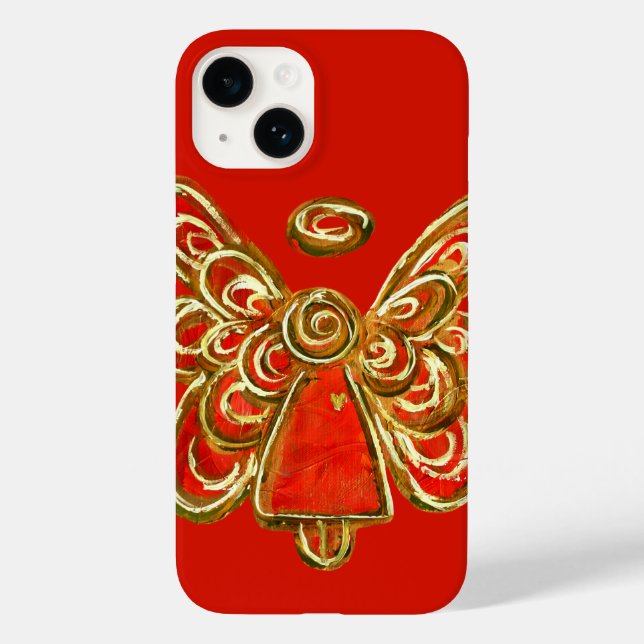 Red Guardian Angel Art coque iphone personnalisé (Verso)