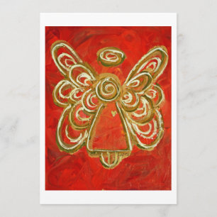 Red Guardian Angel Art Invitation personnalisé ou 