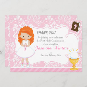 Red Hair Girl First Communion Merci
