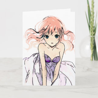 Red Haired Gothic Girl Carte d'anniversaire
