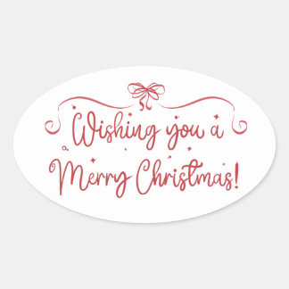 Red Handwritten Holiday Sticker Merry Christmas