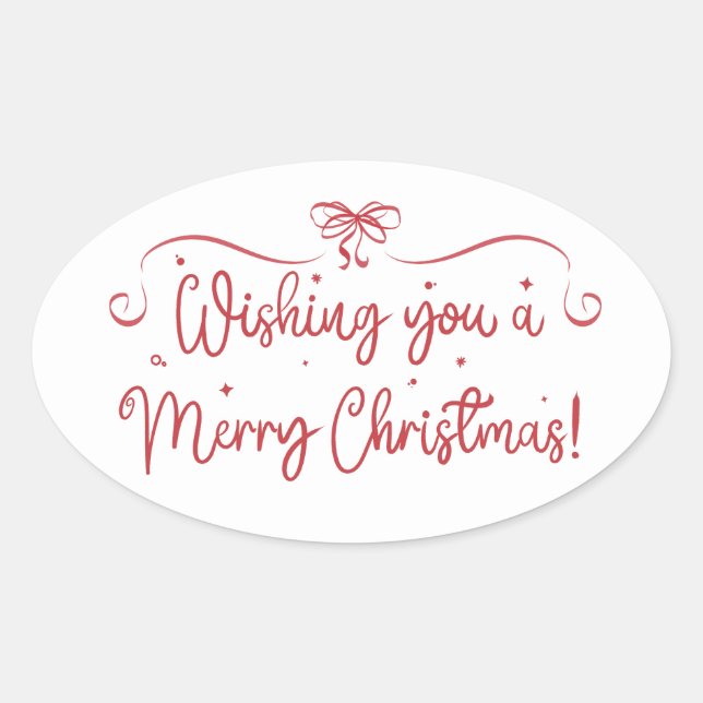 Red Handwritten Holiday Sticker Merry Christmas (Devant)