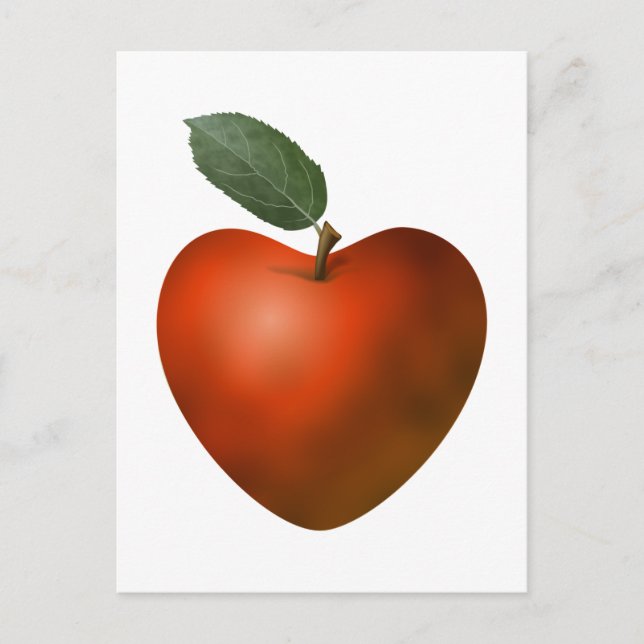 Red Heart Apple - carte postale (Devant)
