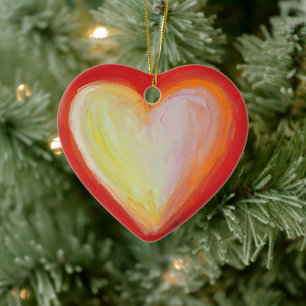 Red Heart Art Custom Holiday Ornements cadeaux