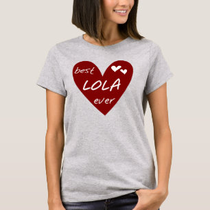 Red Heart Best Lola Ever T-shirts et cadeaux