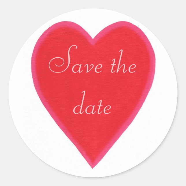 Red Heart Enregistrer la date Stickers (Devant)