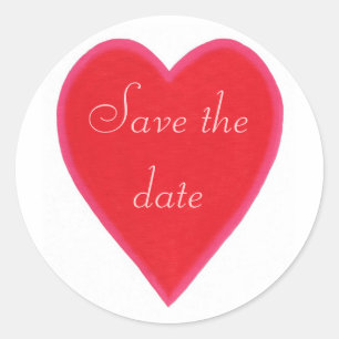 Red Heart Enregistrer la date Stickers