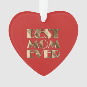 Red Heart Gold Typographie Meilleure maman jamais